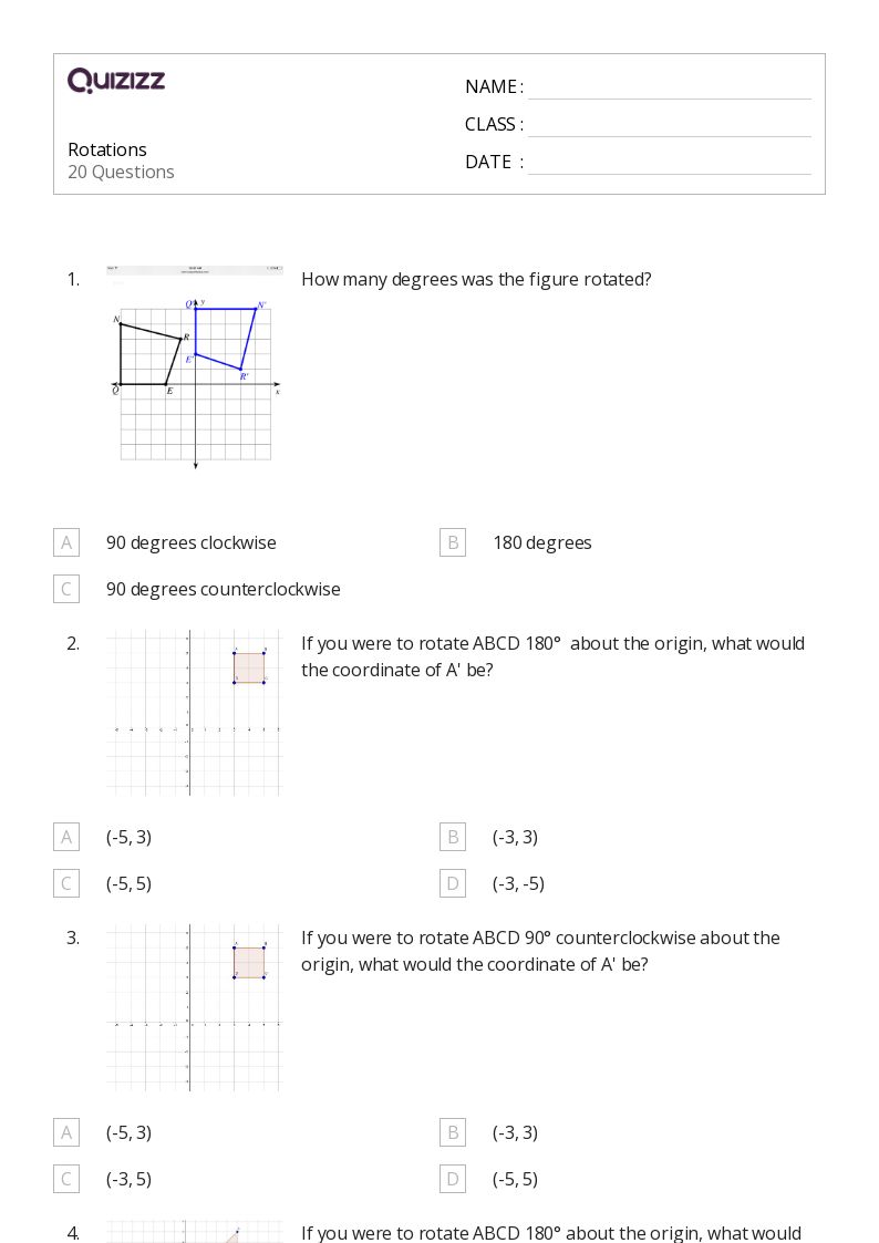 50+ Rotations worksheets for 7th Class on Quizizz | Free &  Printable