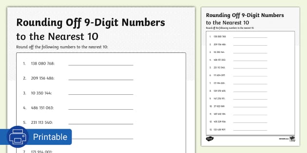 round off numbers worksheet