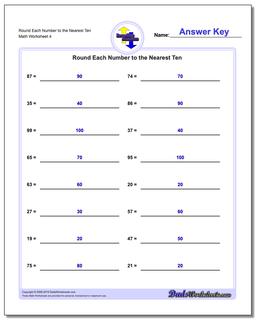 round to the nearest 10 worksheet