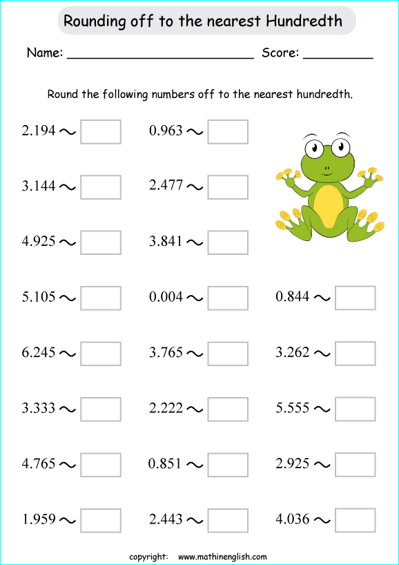 round to the nearest hundred worksheet
