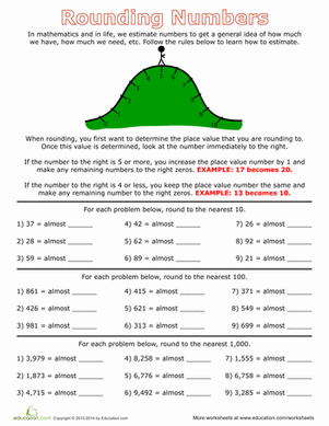 round to the nearest ten and hundred worksheet