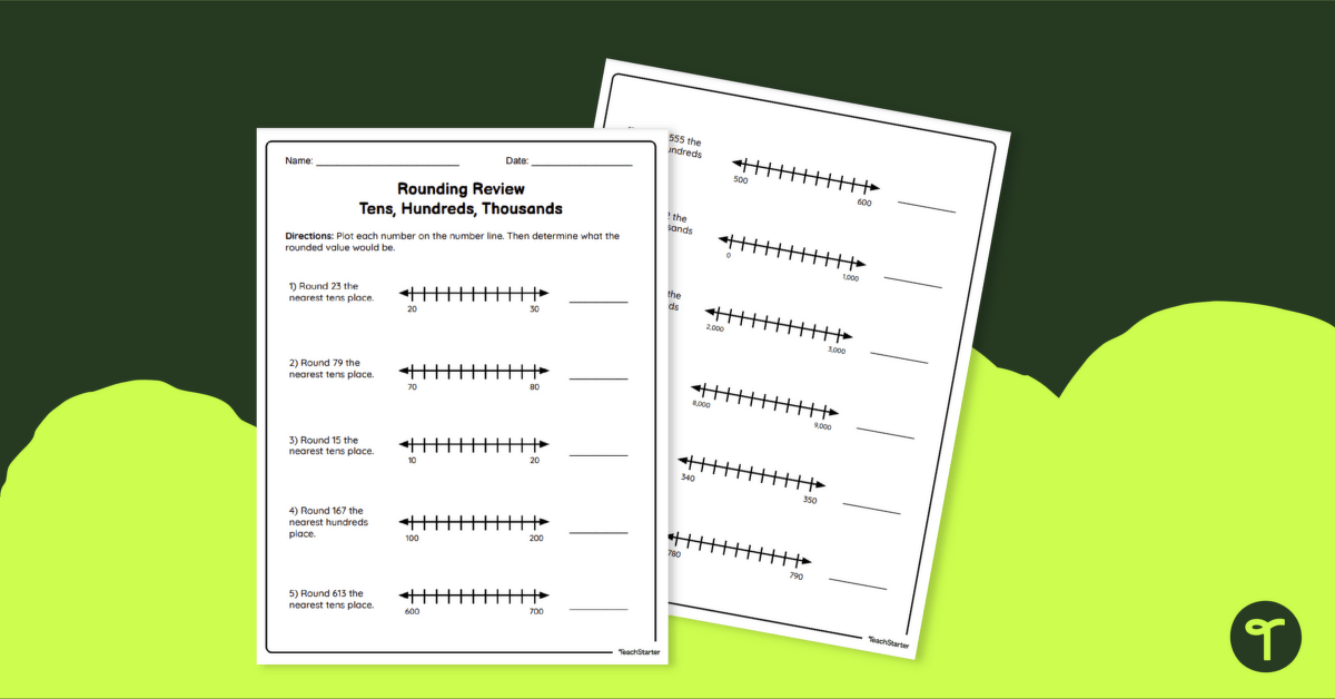 Rounding to the Nearest Ten, Hundred and Thousand Worksheet ...