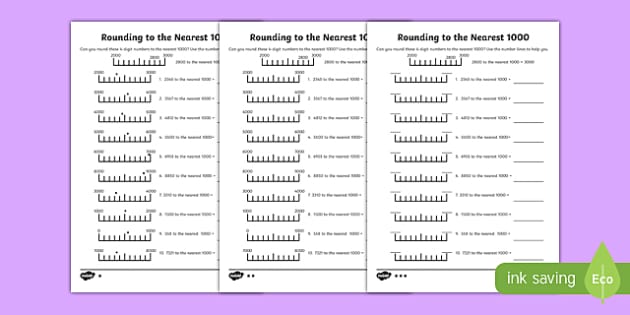 round to the nearest thousand worksheet