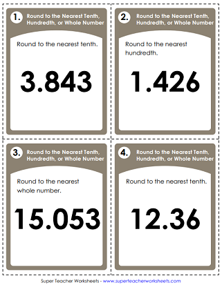 Rounding Decimals - Worksheets