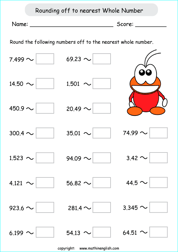 Printable primary math worksheet for math grades 1 to 6 based on ...