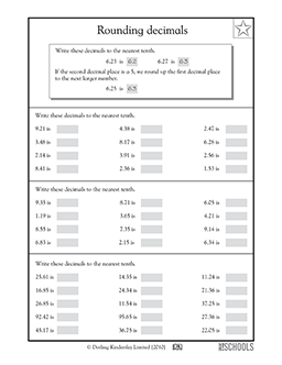 Rounding decimals | 5th grade Math Worksheet | GreatSchools