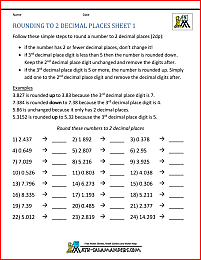 Rounding Decimal Places - Rounding numbers to 2dp