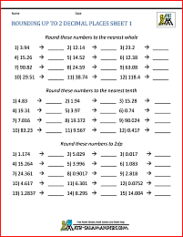 rounding decimals worksheet problems