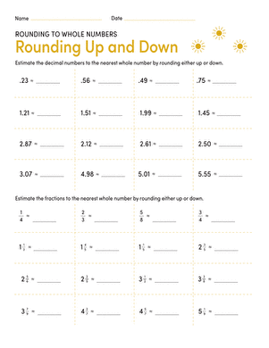 Rounding to Whole Numbers | Interactive Worksheet 