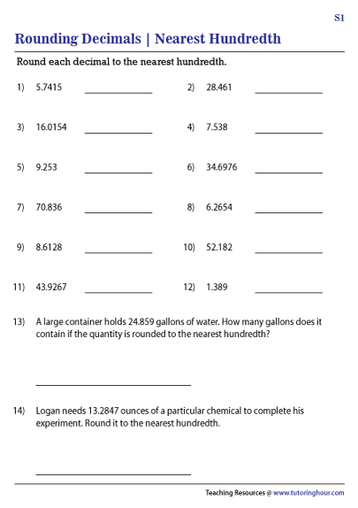 rounding numbers to the nearest hundred worksheet