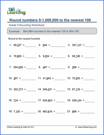 Rounding to the nearest 100 worksheets | Worsheets library