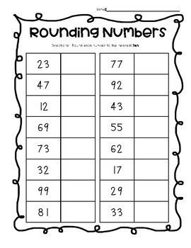 rounding numbers to the nearest tenth worksheet