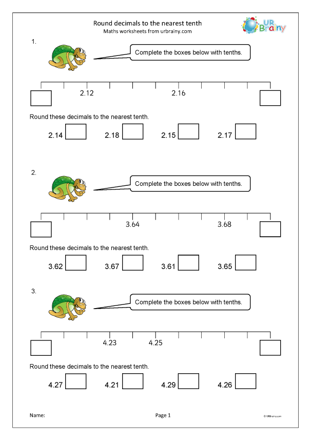 rounding numbers to the nearest tenth worksheet