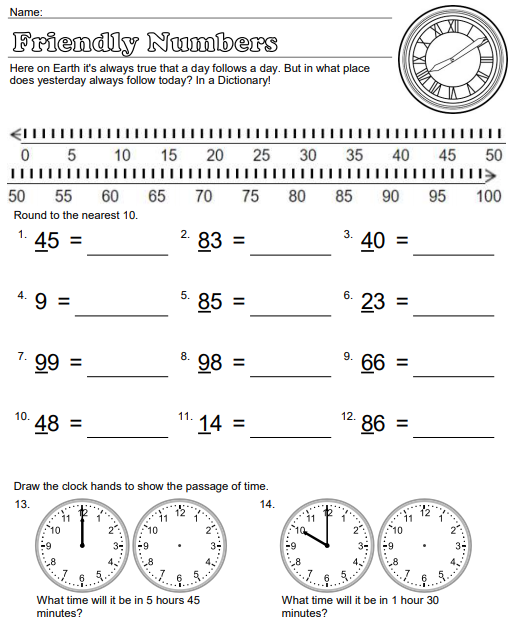 rounding numbers worksheet 3rd grade