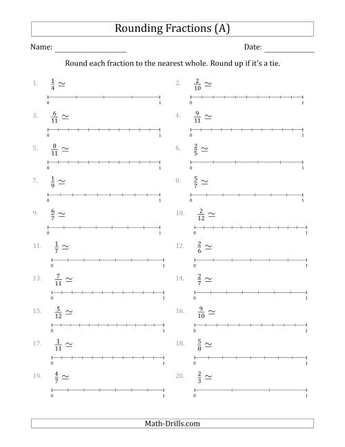rounding off fractions worksheet
