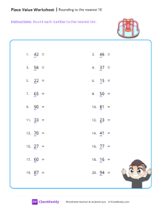 Rounding to the nearest 10 - Dizzy | Worksheet | ClassWeekly.com