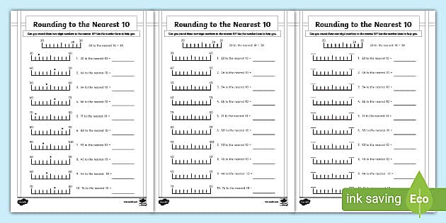 rounding to nearest 10 worksheet
