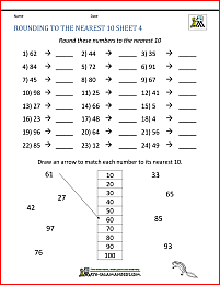 Rounding to the nearest 10 Worksheets