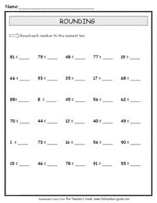 rounding to nearest ten worksheet