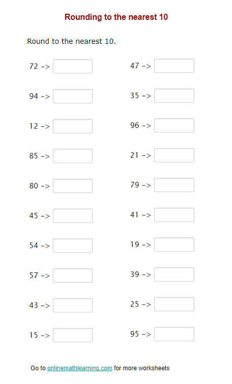rounding to nearest tenth worksheet