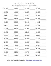 rounding to nearest tenth worksheet