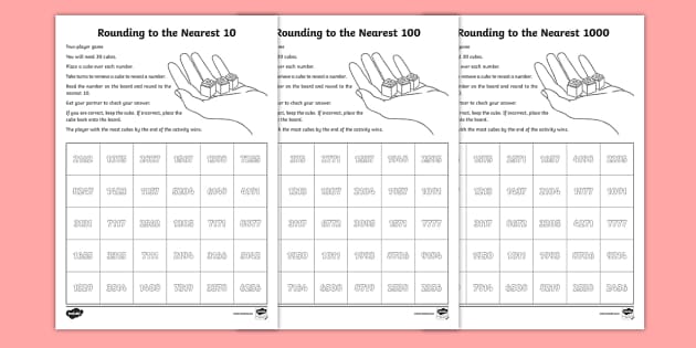 Round to Nearest 10, 100 &  1000 - Mixed Rounding Worksheets