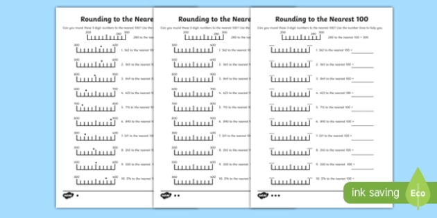 rounding to the nearest 100 worksheet