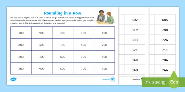 Rounding in a Row Rounding to the Nearest 100 Worksheet