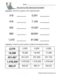 rounding to the nearest 100 worksheet