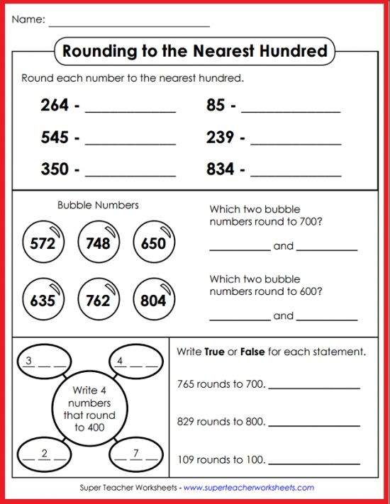rounding to the nearest hundred worksheet