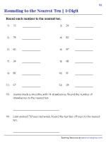 Rounding to the Nearest Ten Worksheets