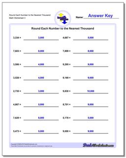 rounding to the nearest thousand worksheet