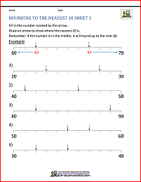 Rounding to the nearest 10 Worksheets