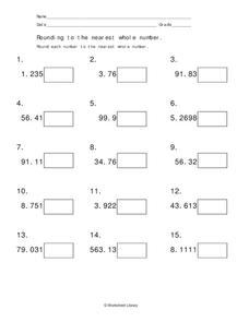 rounding whole number worksheet