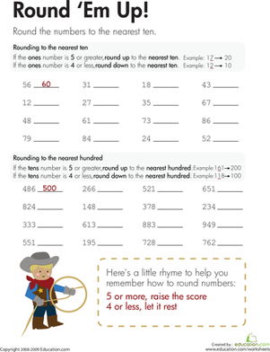 rounding worksheet 3rd grade