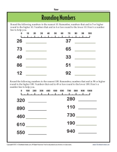 3rd Grade Rounding Worksheets | Rounding Numbers to 10 and 100