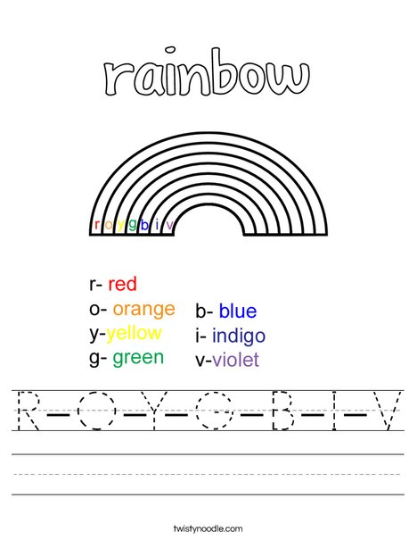 R-O-Y-G-B-I-V Worksheet - Twisty Noodle