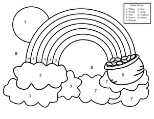 Color by Number Rainbow | Worksheet 