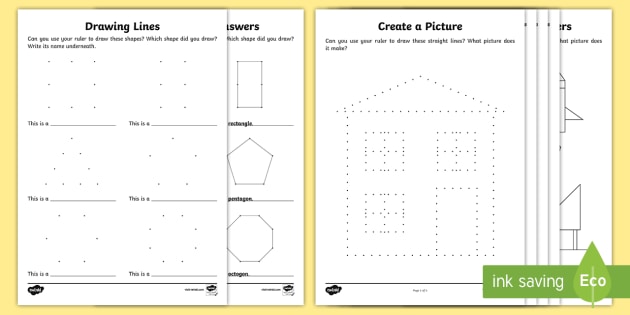 Create A Shape Using A Ruler Worksheet / Worksheets - Twinkl