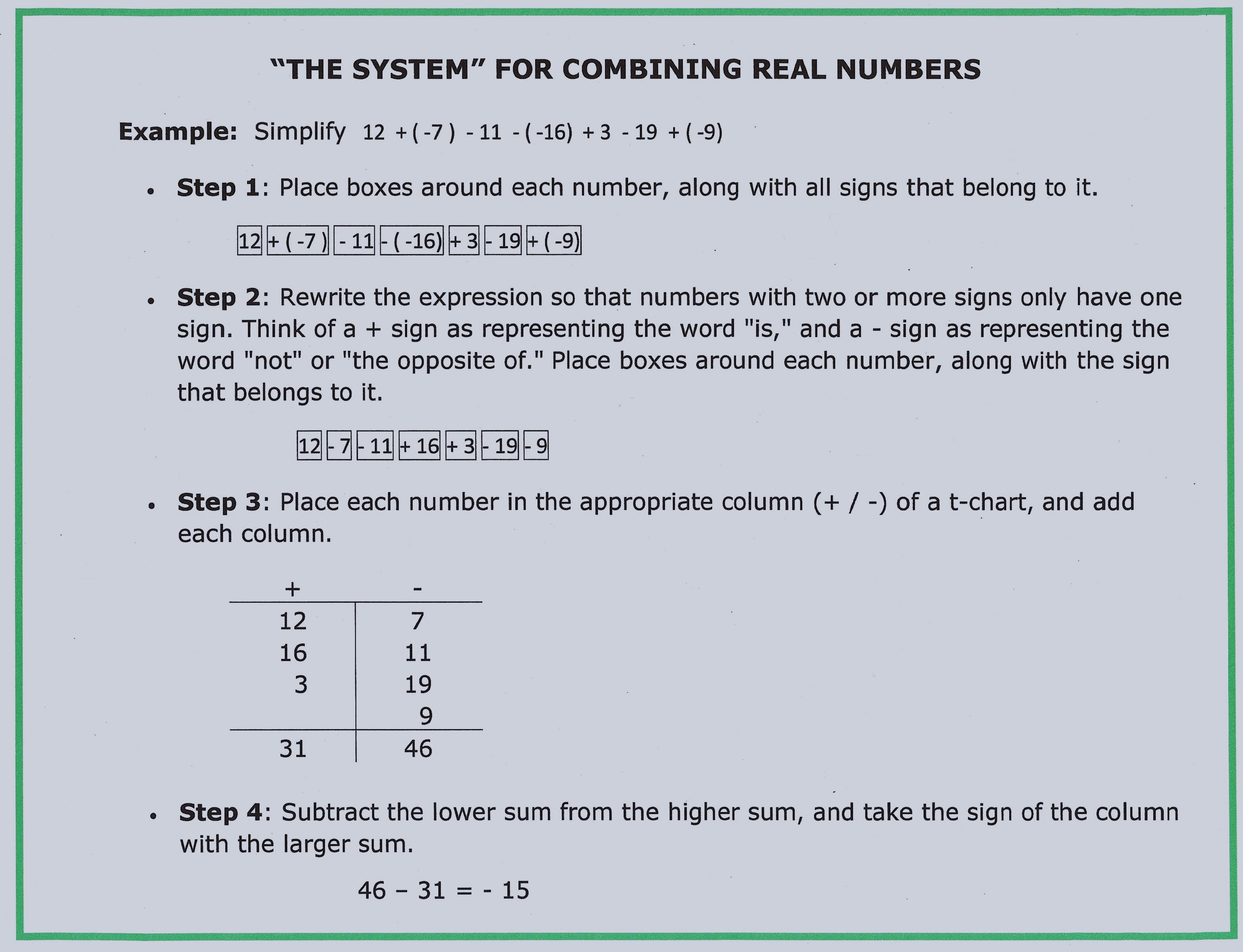 Combining Integers Instead of Adding and Subtracting Them (Opinion)