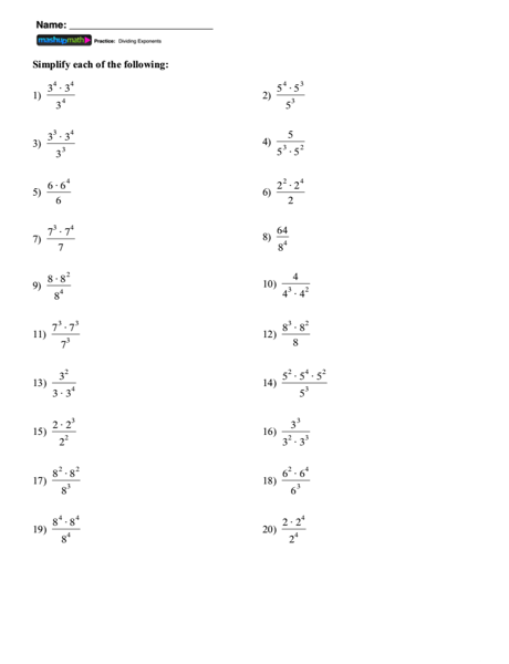 Free Guide: Dividing Exponents Explained — Mashup Math