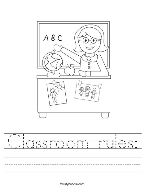 Classroom rules: Worksheet - Twisty Noodle