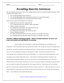 run ons and fragments worksheet