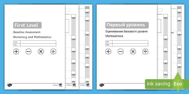 FREE! - CfE First Level Baseline Maths Test English Russian