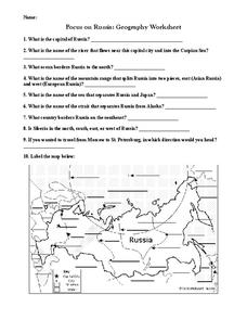 Focus on Russia: Geography Worksheet Worksheet for 7th - 9th Grade ...