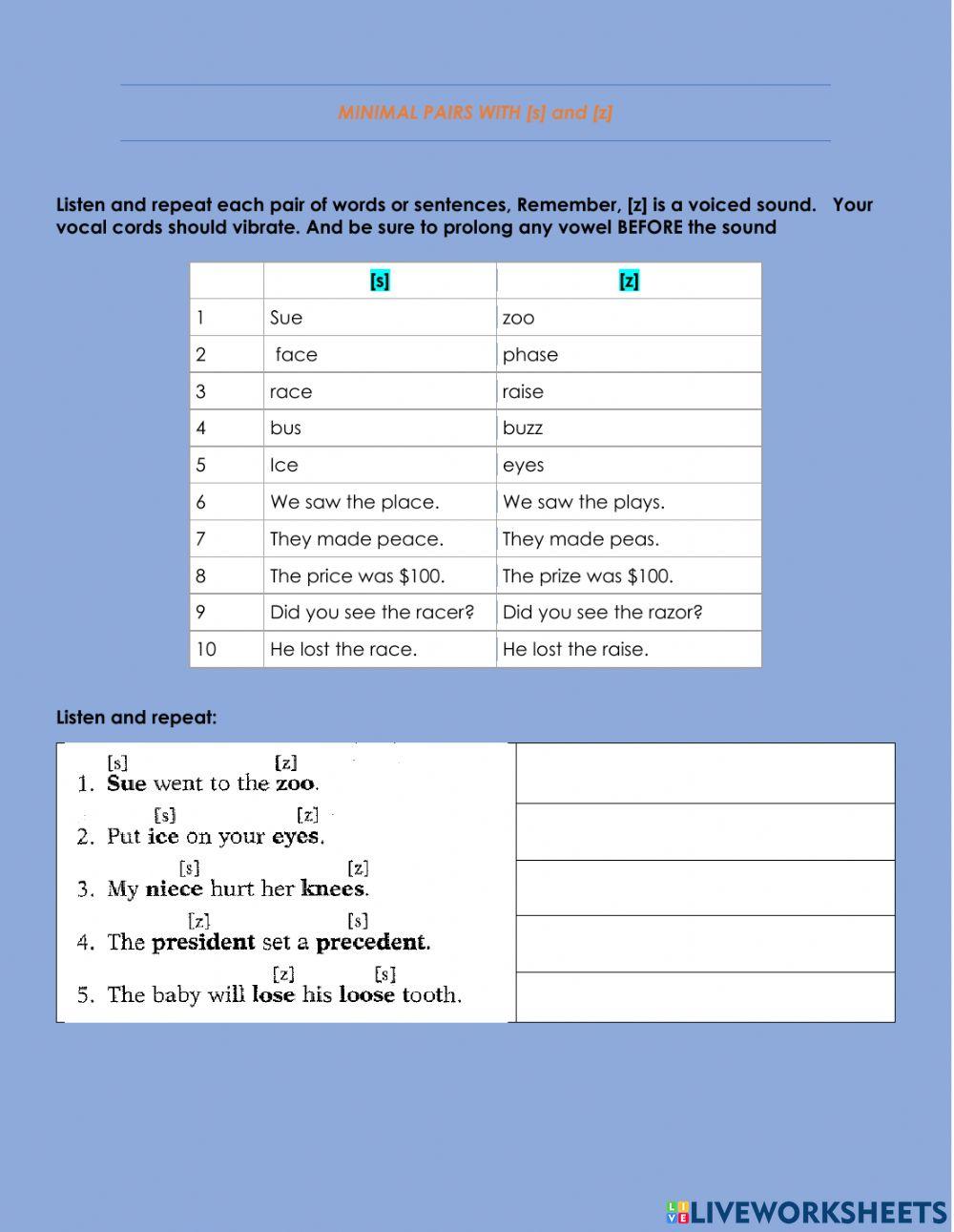 Phonics z or s worksheet Live Worksheets Worksheets Library