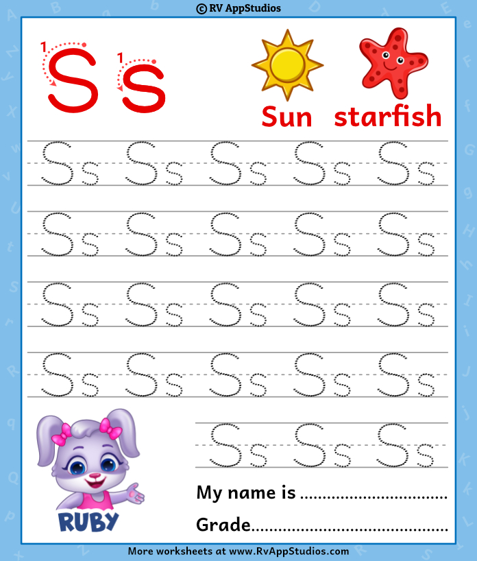 Letter Ss Words Coloring Worksheet