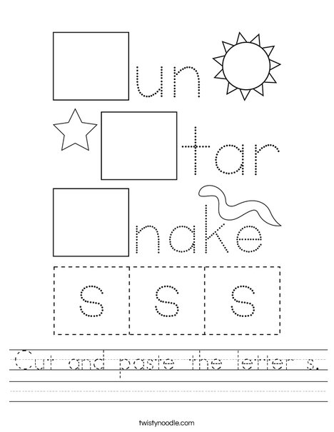 Letter S Tracing Worksheet, Big Font - KidzeZone