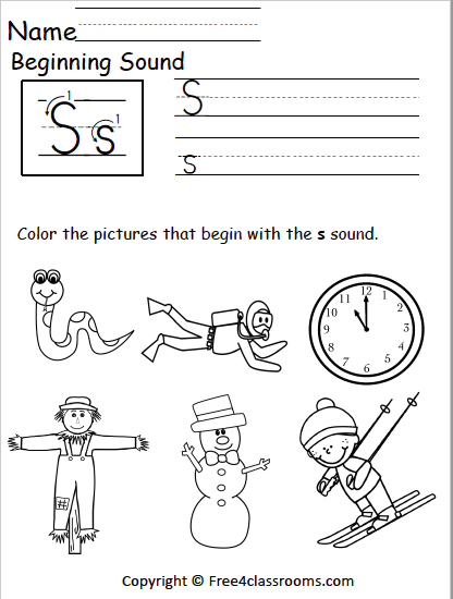 Alphabet: Letter S - Worksheets for Kids