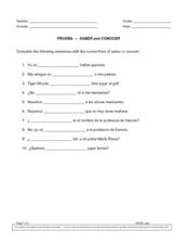 Prueba-Saber and Conocer Worksheet for 6th - 8th Grade | Lesson Planet
